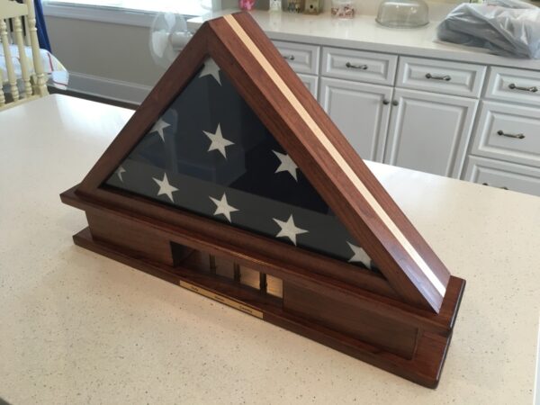 military flag display cases with shell casings