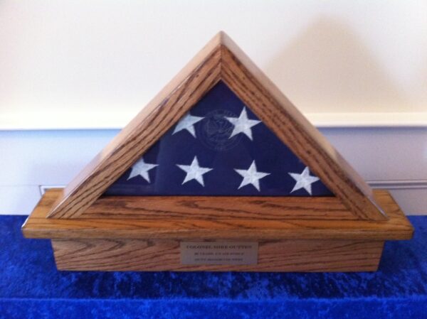 engraved flag display cases